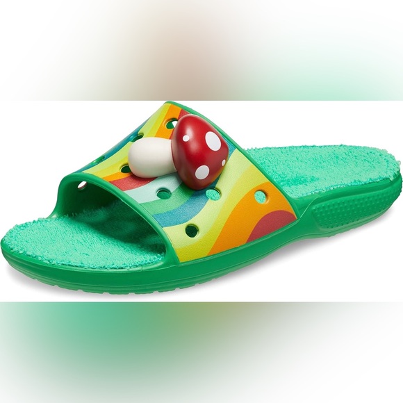 🍄CROCS ZEN GARDEN CLASSIC TERRY CLOTH SLIDES 8 10 - Picture 3 of 10